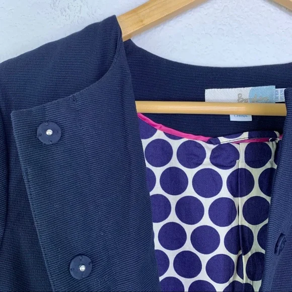 Boden Marina Jacket Blazer in Navy Sz 12R - Picture 7 of 10